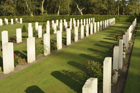Commonwealth Cemetary, Cannock Chase, Staffordshire  Sunny day shot of the gravestones  No names...