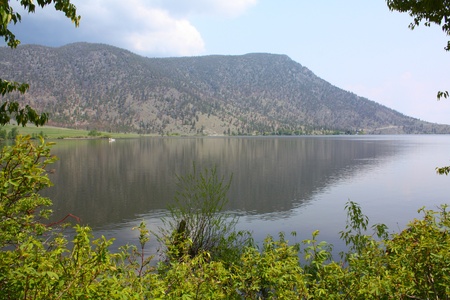 Landscape of Nicola Lake near Merritt, British Columbia, Canadaの写真素材