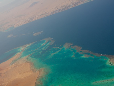 Coral reef aerial view  Sinai  Tiranの写真素材