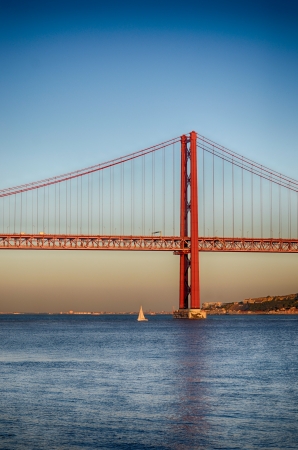 The 25 de Abril Bridge. Lisbon. Portugalの写真素材