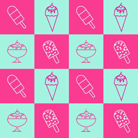 Ice Cream Seamless Pattern Illustration Vector Graphic food court.のイラスト素材