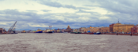 ST PETERSBURG, RUSSIAN FEDERATION - 30. 04.2017. Festival of icebreakers on the Neva River.のeditorial素材