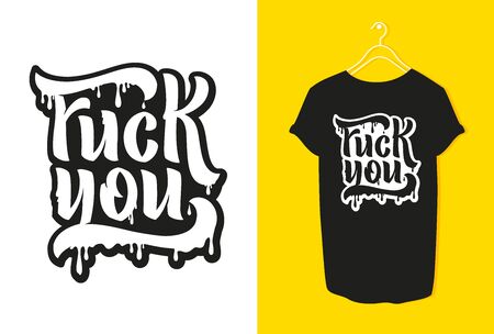 Fuck you. Vector illustration.Typography, t-shirt graphics, print, poster, banner, flyer, postcardのイラスト素材