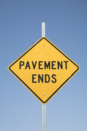 Pavement Ends Signの写真素材