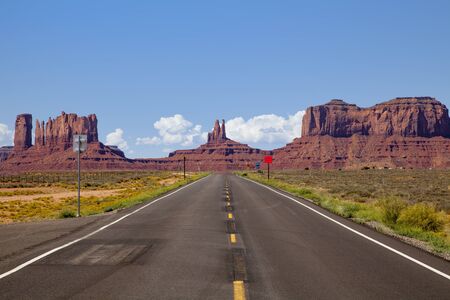 The famous Highway 163 in Utah, USAの写真素材
