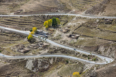 Turn road 72, chinaの写真素材