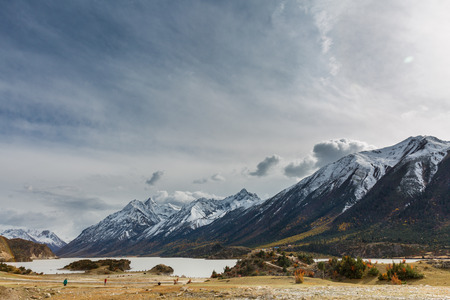 Tibet lake scenery of Chinaの写真素材