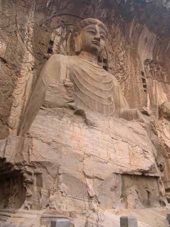 The Longmen Grottoes in Luoyang was cutted in the year when Wei Emperor Xiaowen go to Luoyang (AD 494 years), until the Northern Song Dynasty, more than hundreds of thousands of the existing statue of Buddha, over 2300 grottoes.の写真素材
