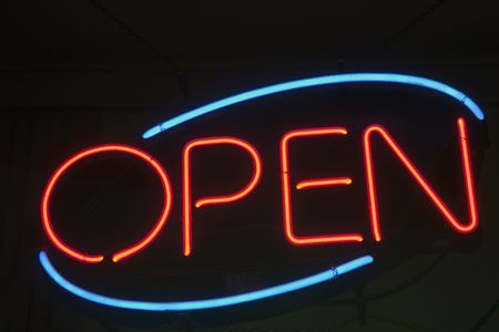 Open Neon Signの写真素材