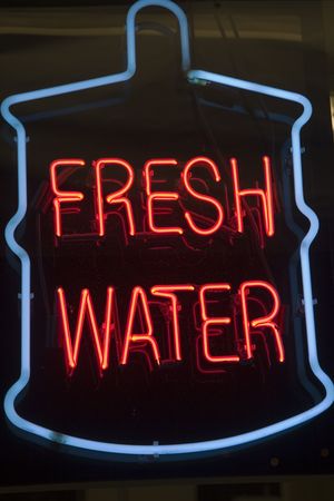 Neon Fresh Water signの写真素材