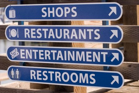 waterfront signageの写真素材