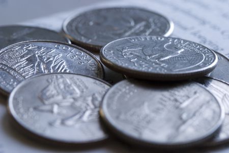 US quarter coinsの写真素材