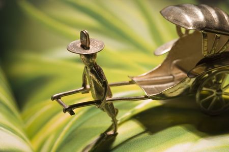 beautifully handcrafted rickshaw art from streets of Vietnamの写真素材