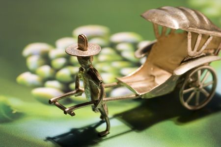 Rickshaw figurine from Vietnamの写真素材