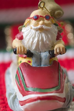Santa on jet ski Xmas figurineの写真素材