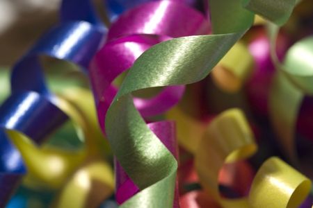 Curly gift ribbonsの写真素材