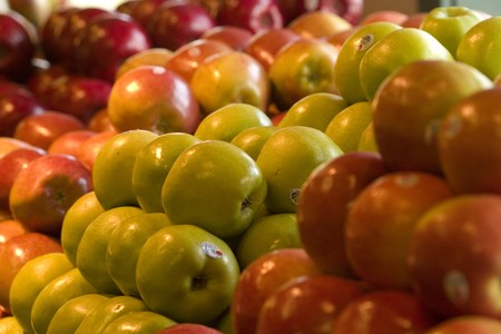 Apples for sale at the local marketの写真素材