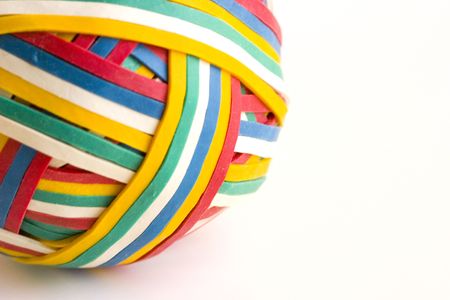 rubber bands in a ballの写真素材