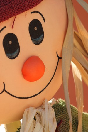 adorable scarecrow close upの写真素材