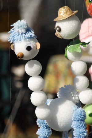 two handcrafted toysの写真素材