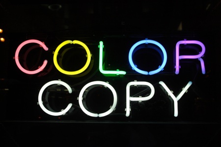 Color copy neon signの写真素材