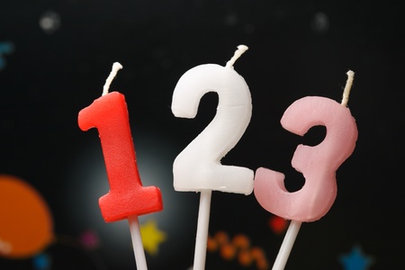 1 2 3 birthday candlesの写真素材