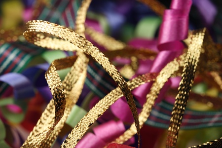 Christmas holiday ribbonsの写真素材