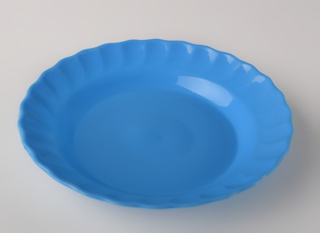 Blue plastic shallow dish foodの写真素材