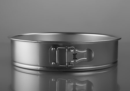 Baking dish cakes on gray background