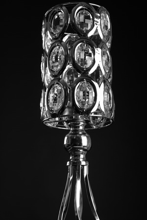 Detail of luxury silver candlestick with crystalsの写真素材
