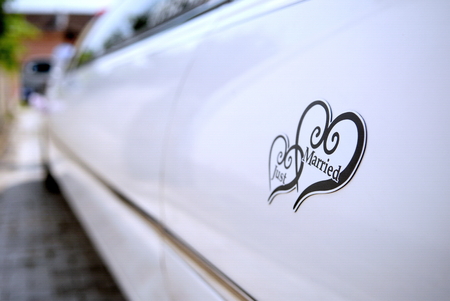 Just married wedding sign for car or decorationの写真素材