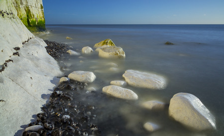 the base of chalk cliffs