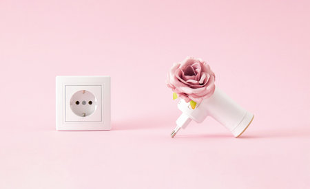 Creative concept of  air, room freshenerwhich instead of plugins refill have fresh flowers. A...