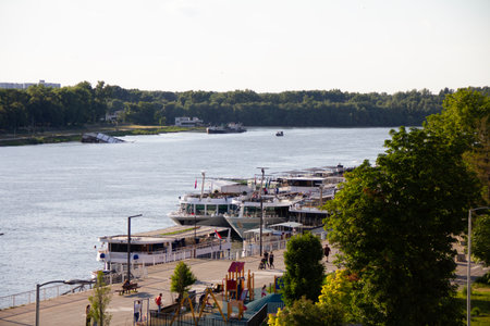 View of the river Volga from the embankment of the city