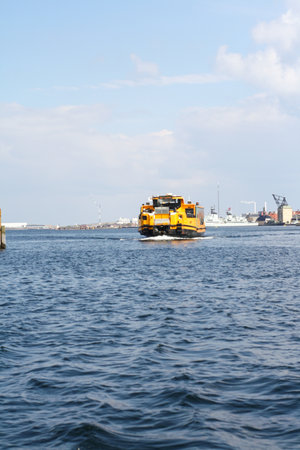 Passenger ferry in the port of Kopenhagen Denmark.の写真素材