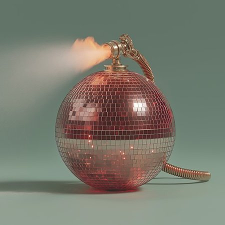 Bomb with a burning fuse on a green background. 3d illustrationの素材