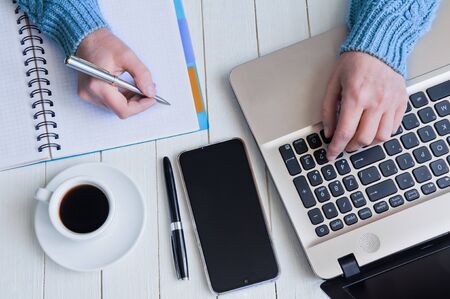 Woman working with laptop computer
