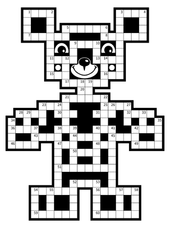 Crossword puzzle - cute bear.のイラスト素材