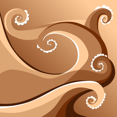 Card with chocolate wave. Vector illustration.のイラスト素材