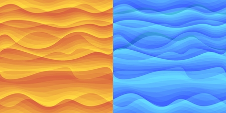 Sand and sea seamless pattern. Abstract wavy background. Vector illustration.のイラスト素材