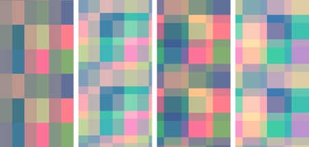 Set of seamless checkered pattern. Vector illustration.