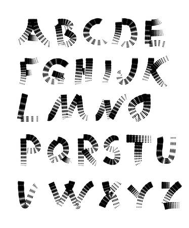Alphabet set. Hand drawn font for your design. Decorative letters.のイラスト素材