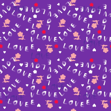 LOVE seamless vector background.のイラスト素材
