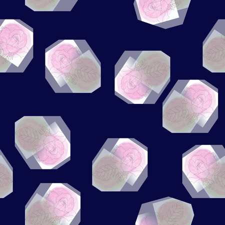 Seamless pattern with floral crystals.の写真素材