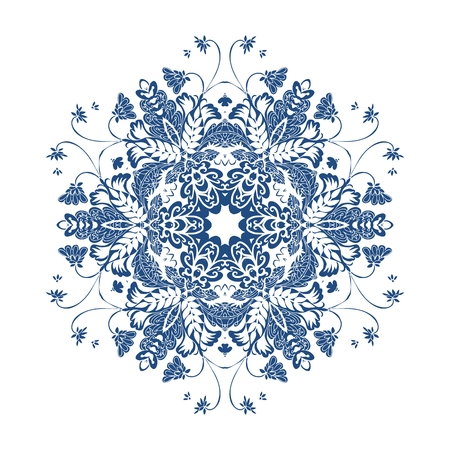 Floral mandala. Snowflake. Magical pattern.のイラスト素材
