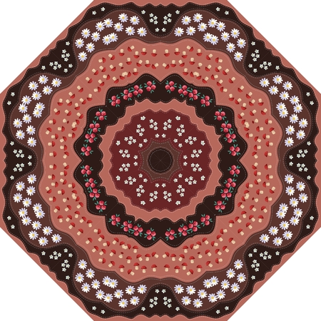 Octagonal umbrella template. Rug. Vector illustration.のイラスト素材