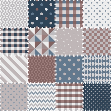 Quilting design background. Seamless patchwork pattern. Vector illustration.のイラスト素材