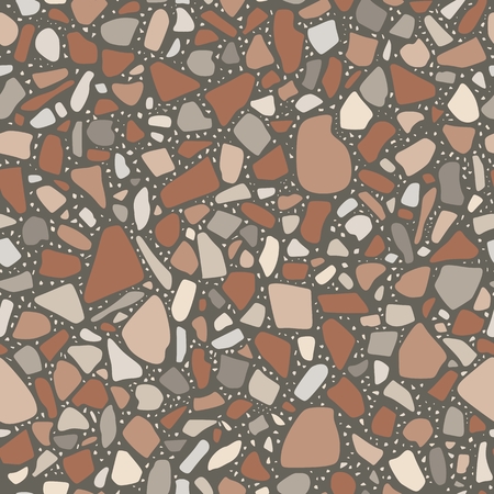 Terrazzo style. Trendy seamless abstract pattern. Stone floor texture. Paving. Vector background.のイラスト素材