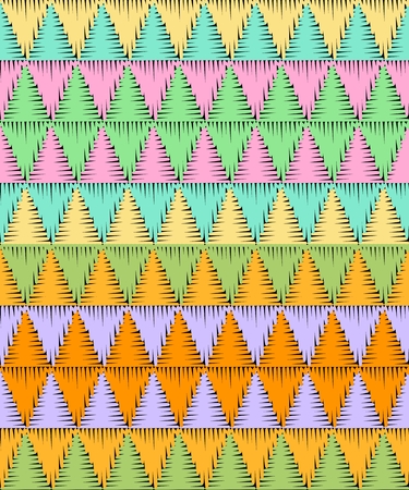 Embroidery seamless pattern with colorful triangles. Abstract geometric background. Tapestry. Vector illustration.のイラスト素材