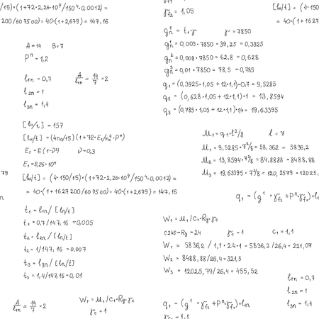 Vector seamless pattern with engineering and mathematics equation and calculations. Endless hand writing.のイラスト素材